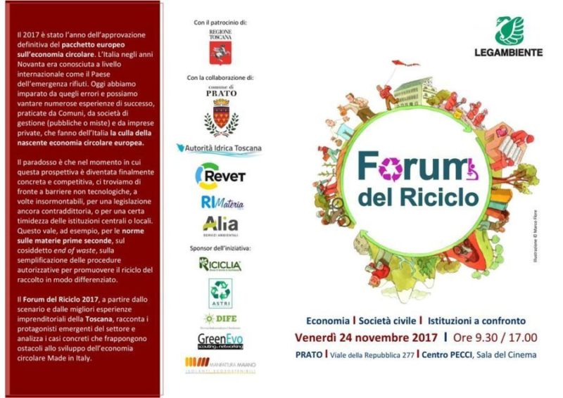 FORUM DEL RICICLO PRATO 24 NOVEMBRE 2017